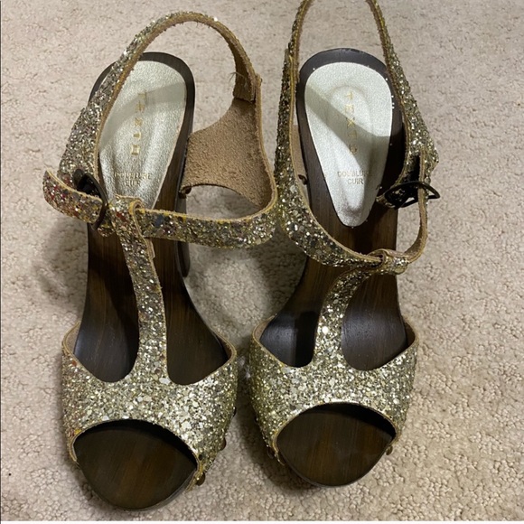 Texto Gold Sparkly Heels Size 36 - Picture 4 of 10
